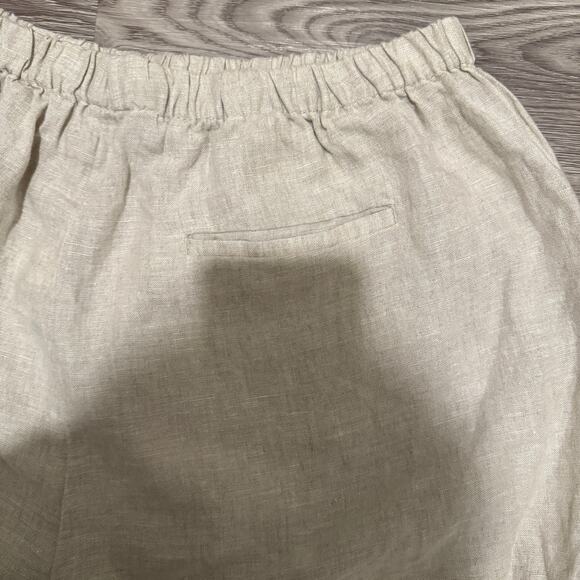 J .Crew 100% Linen Elastic Waist Pull-On Shorts Women Medium Coastal Chic Beach - Picture 3 of 7